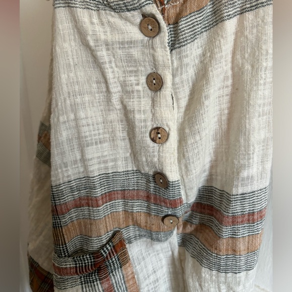 Free People Don’t You Want This Plaid Jumpsuit in Ivory - Picture 8 of 8